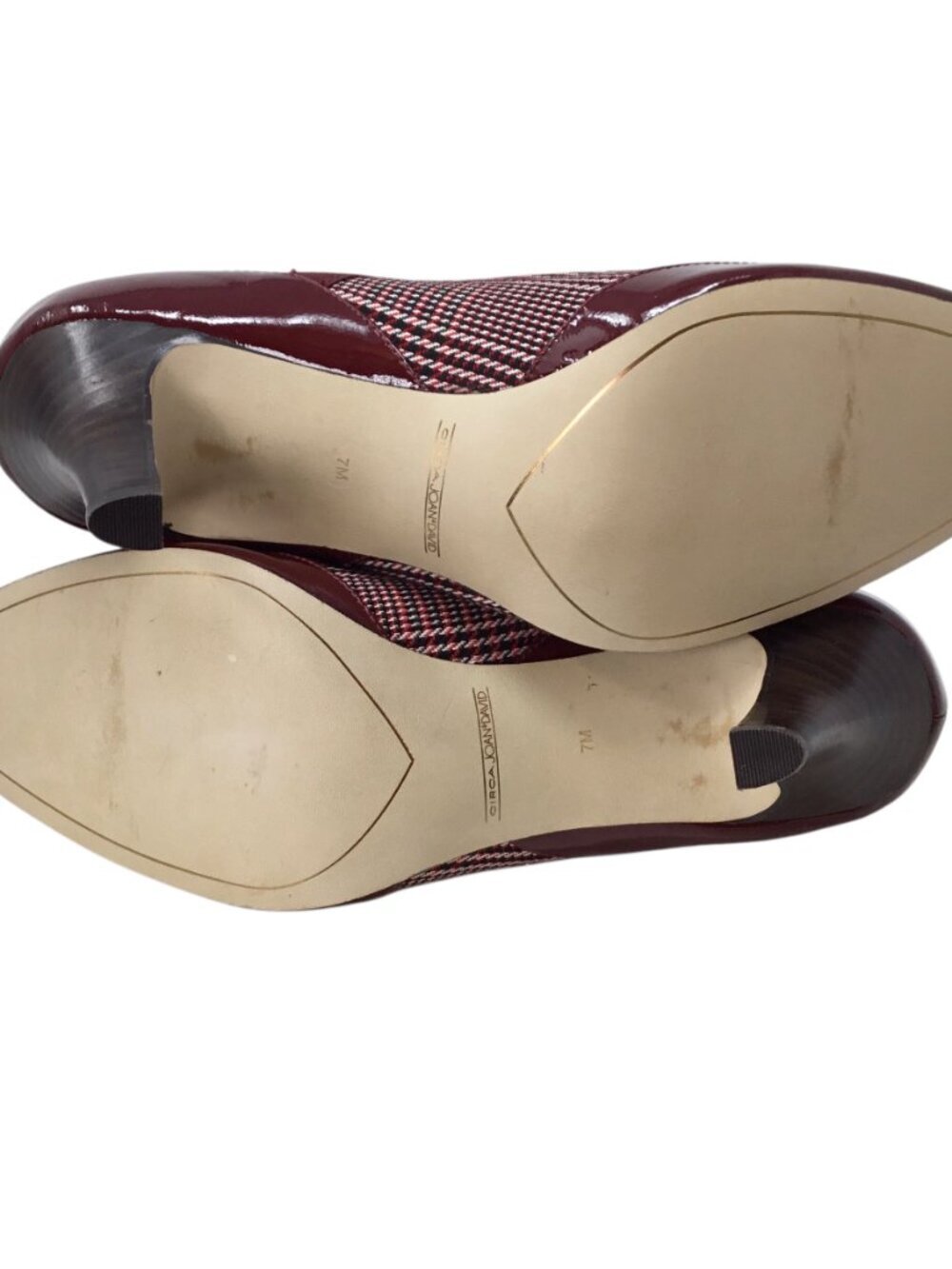 Circa Joan & David Enlighten Patent Leather Plaid Heels Mary Jane T Strap 7 M - Picture 10 of 11
